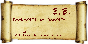 Bockmüller Botár névjegykártya